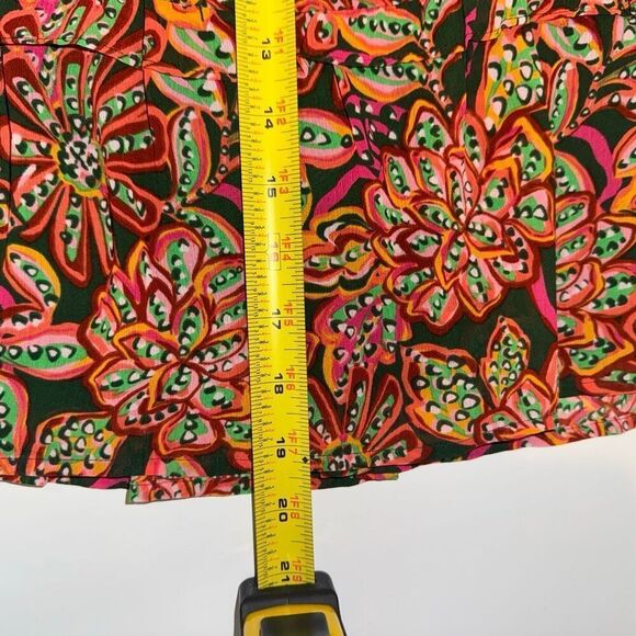 J.Crew Factory Floral Verte Fern Canyon Tiered Skirt | Medium - Picture 8 of 10